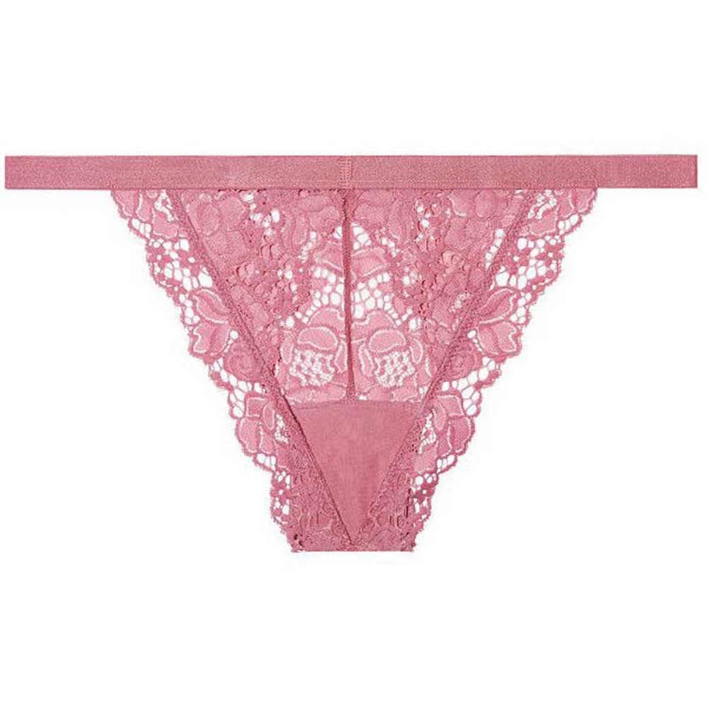 VICTORIA'S SECRET ROSE PINK VERY SEXY FLORAL LACE CHEEKINI PANTY
